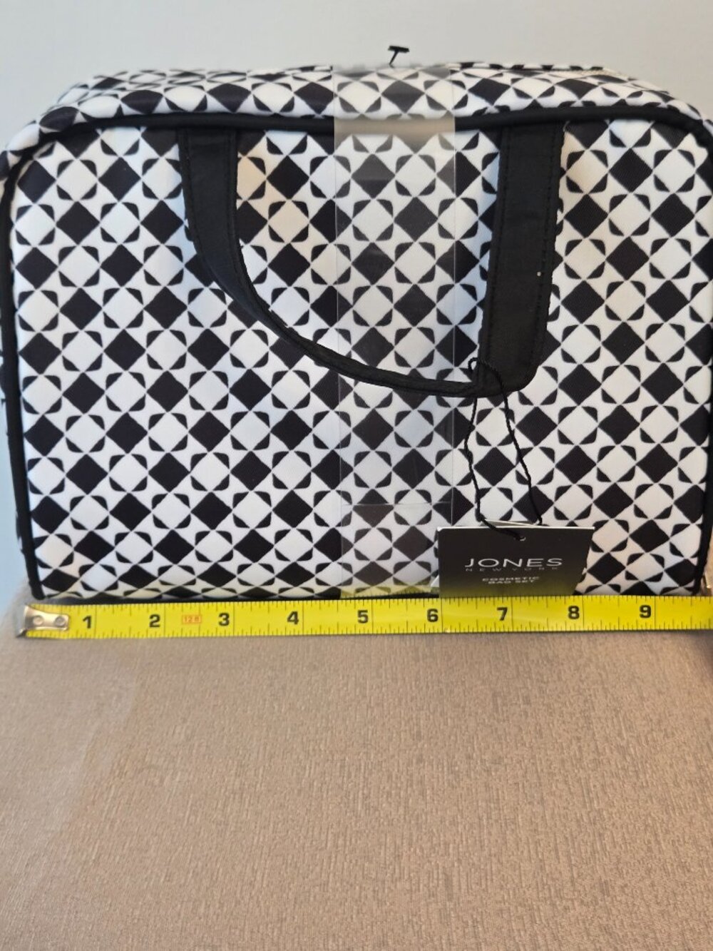 NWT Jones New York 5-Piece Travel Cosmetic Bag Set Black White TSA Toiletry Orga - Picture 3 of 11